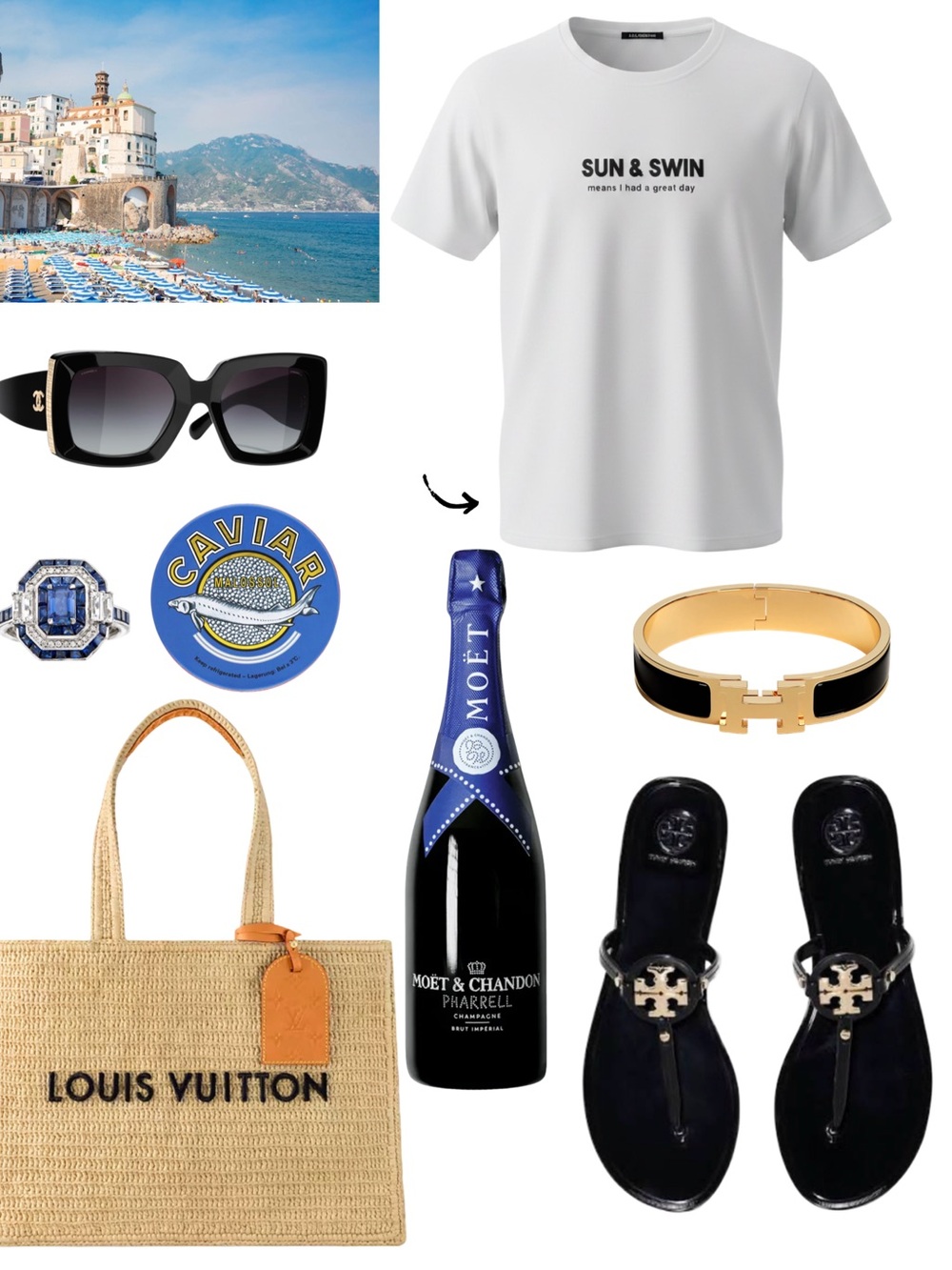 SOLD-Zara Sun & Swim White Logo T-Shirt by